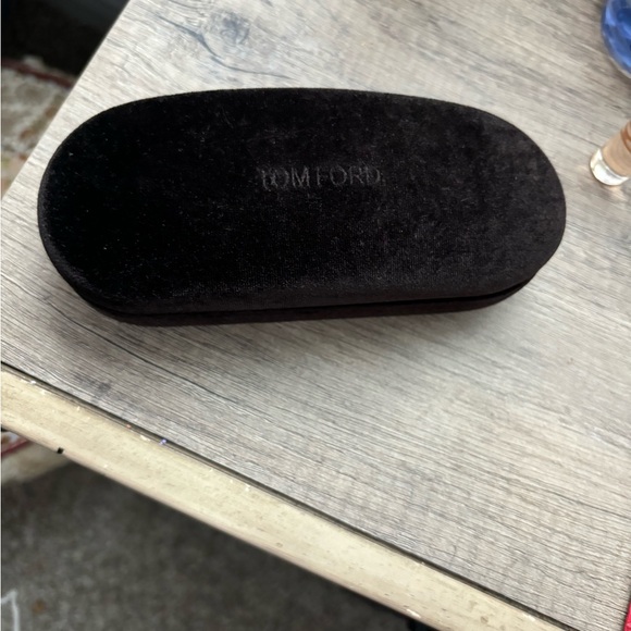 TOM FORD BROWN VELVET monogram lettering on top Sunglass Case HardCover - Picture 9 of 10